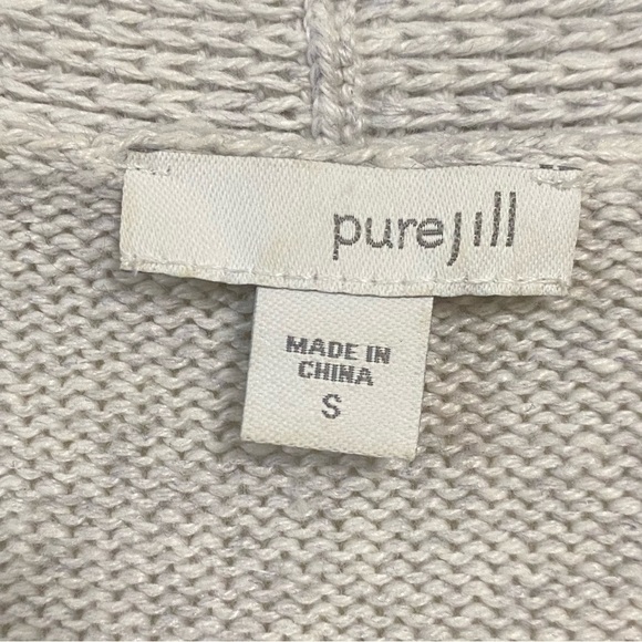 PureJill Cardigan Women’s Size Small Gray Cotton Cashmere Blend Open Cardigan - Picture 9 of 12